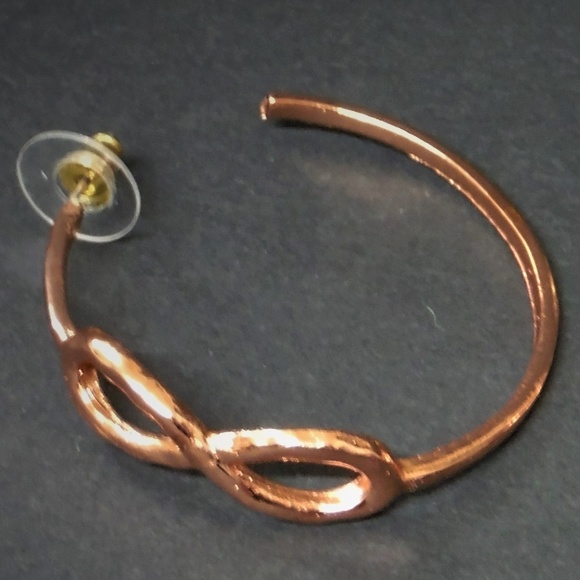 Copper Infinity Hoop Earrings - Picture 2 of 3